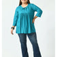 Teal Tie-Up Neck Top