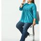 Teal Tie-Up Neck Top
