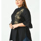 Black Mandarin Collar Top
