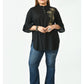 Black Mandarin Collar Top