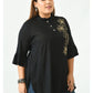 Black Mandarin Collar Top