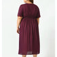 Brown Ethnic Motifs Embroidered A-Line Midi Dress Plus Size