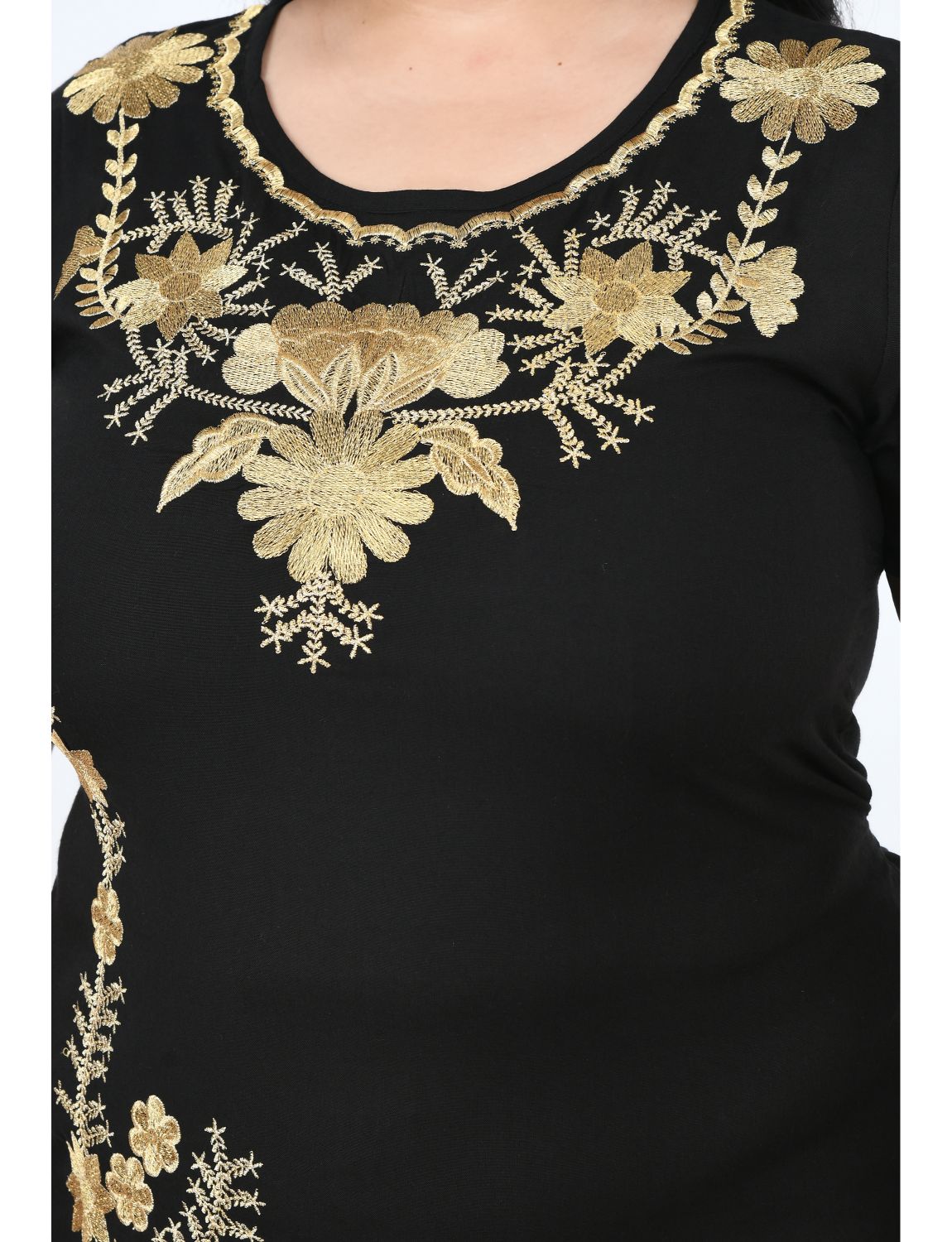 Floral Embroidered A-Line Dress Plus Size