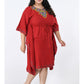 Ethnic Motifs Embroidered Kaftan Dress Plus Size