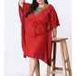 Ethnic Motifs Embroidered Kaftan Dress Plus Size