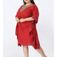Ethnic Motifs Embroidered Kaftan Dress Plus Size