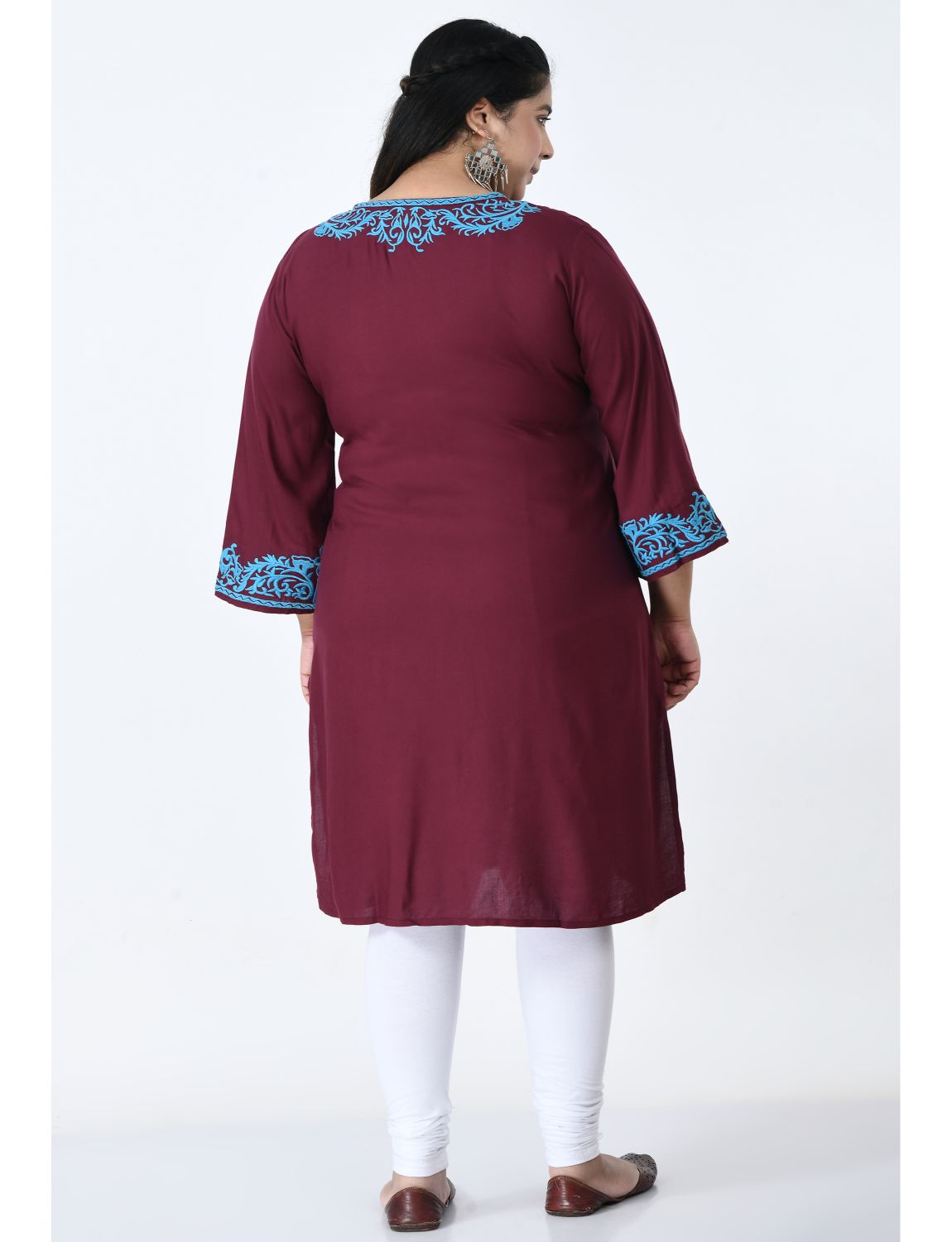 Brown Tie-Up Neck A-Line Dress