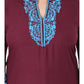 Brown Tie-Up Neck A-Line Dress