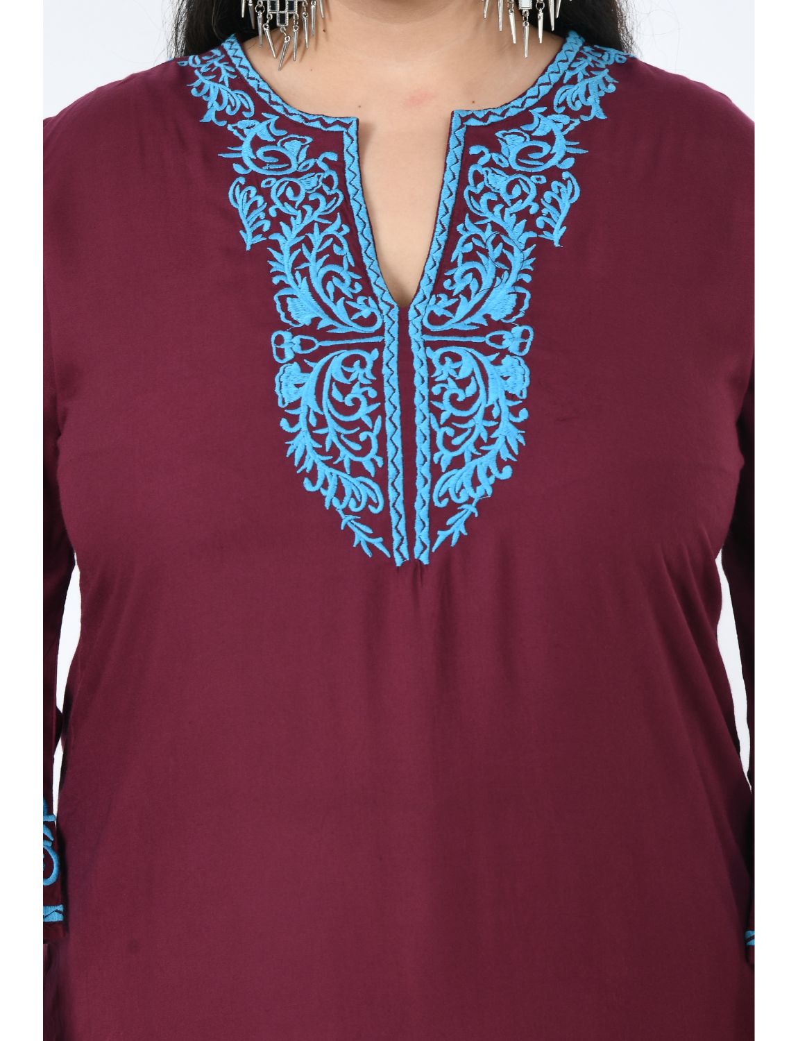 Brown Tie-Up Neck A-Line Dress