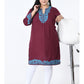 Brown Tie-Up Neck A-Line Dress