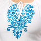 Plus Size Floral Embroidered Tie-Up Neck A-Line Dress