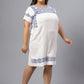 Plus Size Geometric Embroidered Round Neck A-Line Dress