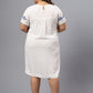 Plus Size Geometric Embroidered Round Neck A-Line Dress