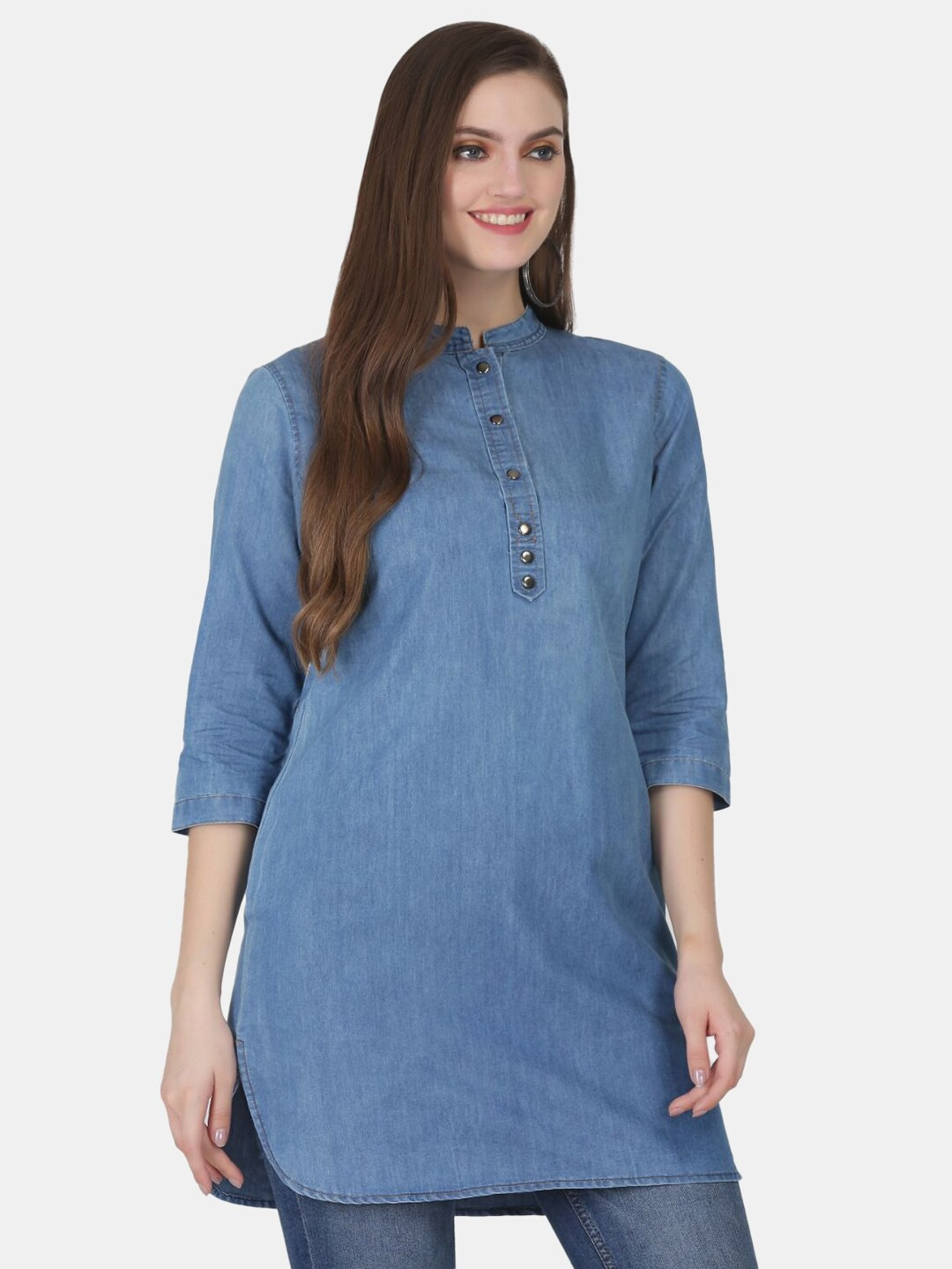 Mandarin Collar Longline Top