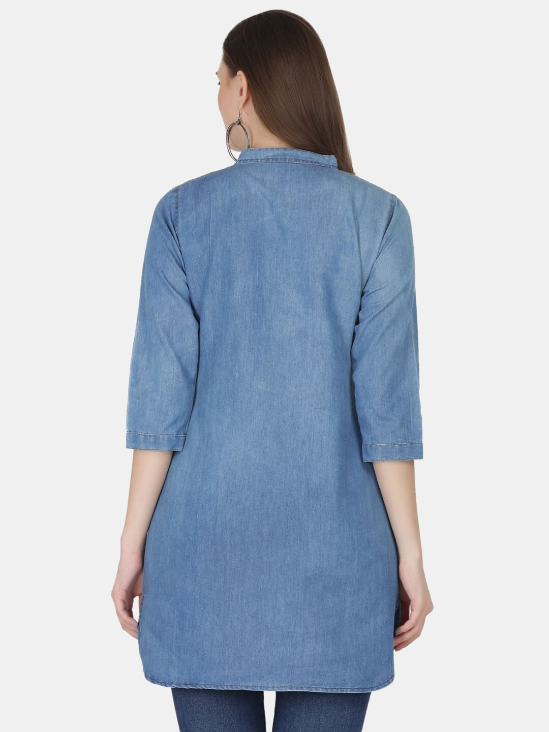 Mandarin Collar Longline Top