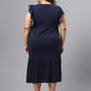 Plus Size Floral Embroidered Sleeveless Ruffles A-Line Midi Dress