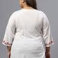 Plus Size Floral Embroidered V-Neck Top