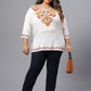 Plus Size Floral Embroidered V-Neck Top