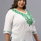 Plus Size Floral Embroidered V-Neck Top