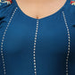 Plus Size Polka Dot Embroidered V-Neck Longline Pure Cotton Top