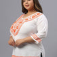Plus Size Round Neck Cap Sleeves Top