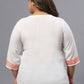 Plus Size Round Neck Cap Sleeves Top