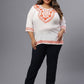 Plus Size Round Neck Cap Sleeves Top