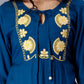 Floral Embroidered Keyhole Neck A-Line Dress
