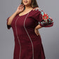 Plus Size Floral Embroidery Cotton Regular Top