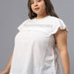 Plus Size Round Neck Cap Sleeves Top