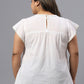 Plus Size Round Neck Cap Sleeves Top