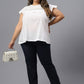 Plus Size Round Neck Cap Sleeves Top