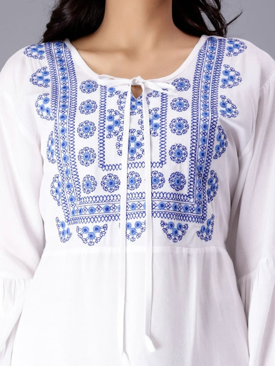 Ethnic Motifs Embroidered A Line Kurta