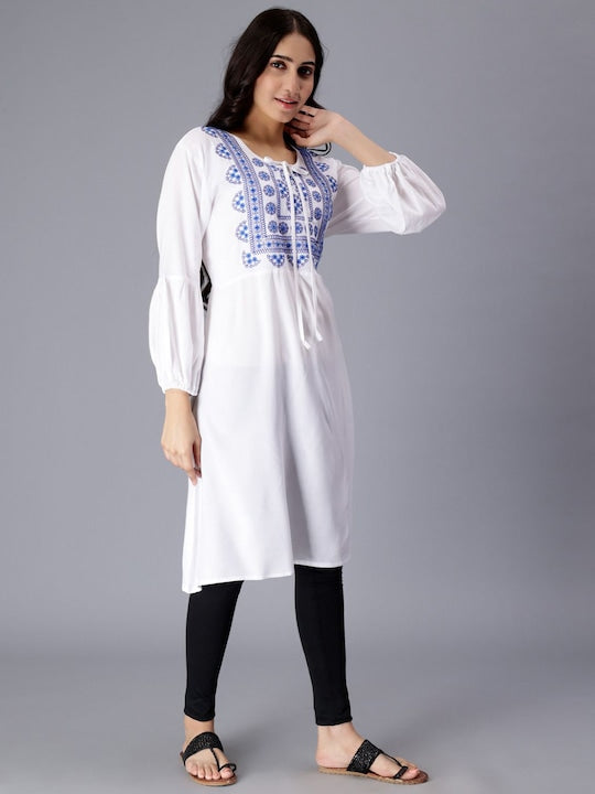 Ethnic Motifs Embroidered A Line Kurta