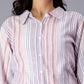 White Striped Long Sleeves Pure Cotton Casual Shirt