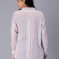 White Striped Long Sleeves Pure Cotton Casual Shirt
