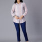 White Striped Long Sleeves Pure Cotton Casual Shirt