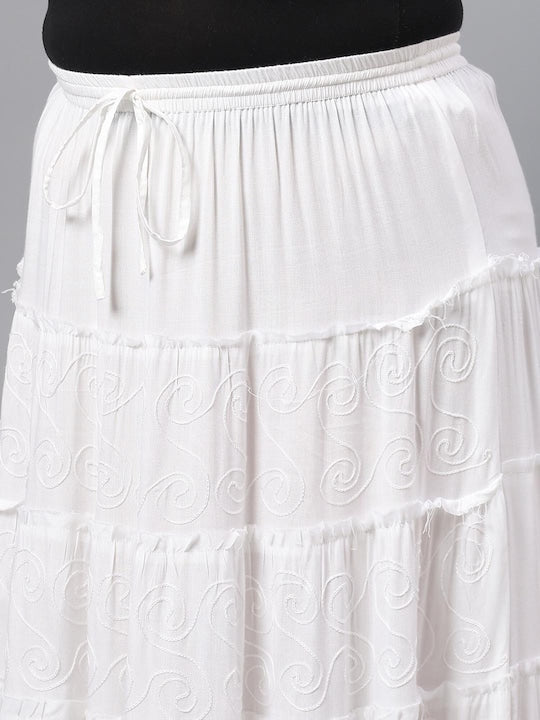 Self Design Flared Maxi Skirts