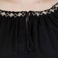 Women Black Embroidered  Tie-Up Neck Party Wear Top