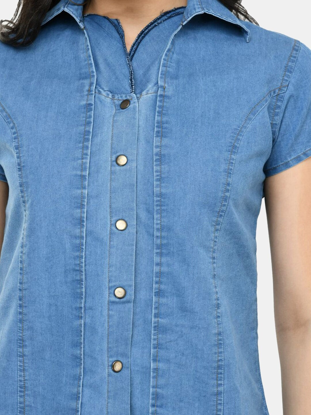 Denim Shirt Style Top
