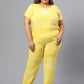 Plus Size Floral Printed Night Track-Suit