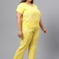 Plus Size Floral Printed Night Track-Suit