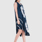 Women Dress Blue Aline Rayon Sleeveless Ombre Dye Asymmetric