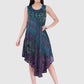 Women Dress Purple Aline Rayon Sleeveless Ombre Dye Asymmetric