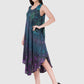 Women Dress Purple Aline Rayon Sleeveless Ombre Dye Asymmetric