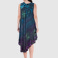 Women Dress Purple Aline Rayon Sleeveless Ombre Dye Asymmetric