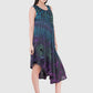 Women Dress Purple Aline Rayon Sleeveless Ombre Dye Asymmetric