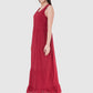 Women Dress Maroon Maxi Cotton Sleeveless
