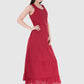 Women Dress Maroon Maxi Cotton Sleeveless