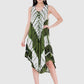 Women Dress Light Green Rayon Sleeveless Ombre Dye Asymmetric